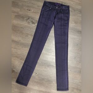 Vintage Y2K Tripp NYC Dark Purple & Black Wash Low Rise Skinny Jeans Size 0